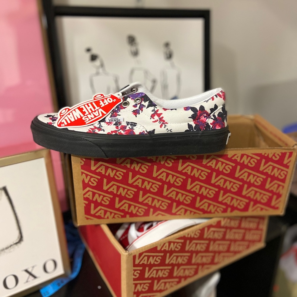 Vans authentic Era floral black white